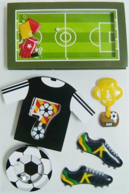 China Black Layered Paper Custom Die Cut Sticker Sheets Football Game Decorative for sale
