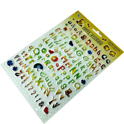 China Non Toxic Puffy Letter Stickers , Die Cut Self Adhesive Alphabet Stickers for sale