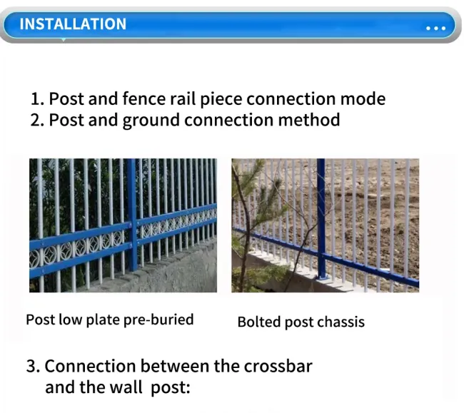 Commercial security fence in urban setting