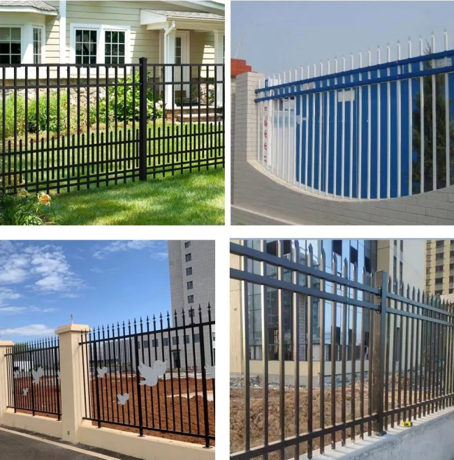 Tubular Garden Design Wrought Iron Fence Black Steel Picket 1
