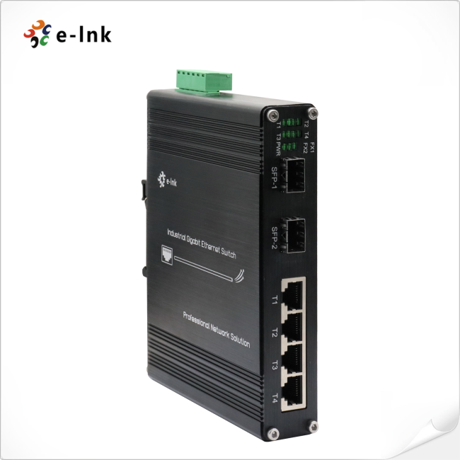Industrial 4-port 10/100/1000T 802.3bt PoE + 2-port 100/1000X Ethernet Switch 0