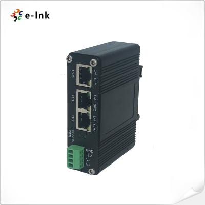 China Industrial IEEE802.3af/at PoE Splitter with 2-port switch function, output voltage 12VDC for sale