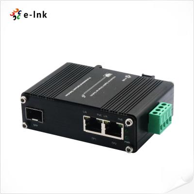 China fibra óptica 60W al convertidor Sfp de Ethernet Rj45 al convertidor 2xPOE 48V DC en venta