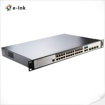 China Managed PoE Switch 24 Port 10/100/1000T 802.3at 30W + 4-Port Gigabit TP/SFP Combo for sale