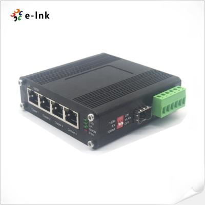 China Interruptor industrial portuario del interruptor 5 de Ethernet del carril del dinar 110VAC~230VAC en venta