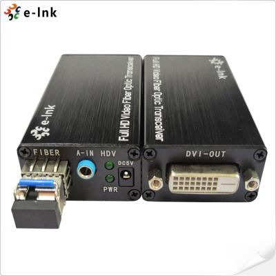China DVI Fiber Converter Mini-Type DVI Fiber Optic Extender With External Stereo for sale
