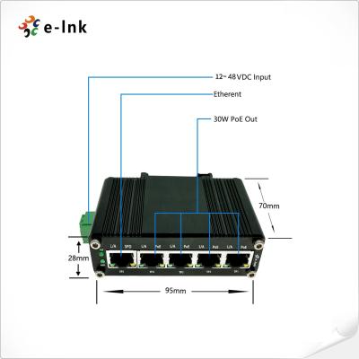 China El OEM manejó el puerto industrial de Ethernet 5 del interruptor del PoE del soporte del carril del dinar en venta
