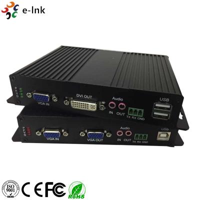 China Fiber Optic Converter 1080P VGA Fiber Video Media Converter Audio Extender 10KM for sale