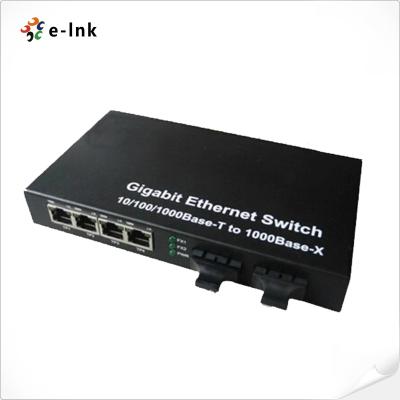 China Din Rail SC SFP Fiber Optic Media Converter Switch 10/100/1000M 4-TX for sale