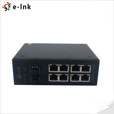 China IP40 Aluminum Case Managed Ethernet Switch 8 Port 1000T 802.3at PoE + 2 Port 1000X SFP for sale