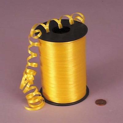 China PP Solid Embossed Yellow green Curling Ribbon 5mm X 500y  for gift decoration for sale