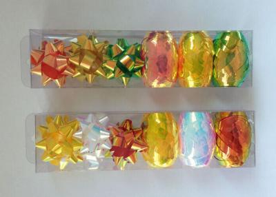 China PET and Iridescent Gift Wrap Ribbon Set , christmas gift ribbon with star and egg bow for sale