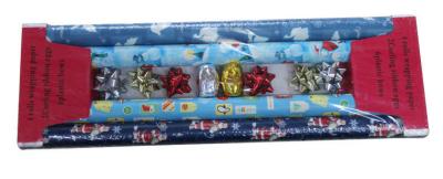 China Fancy Gift Wrapping Paper Set With Bow And Ribbon for Christmas Wedding Party for sale