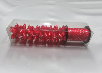 China Red silver ribbon gift bow , 1 color printed star 2