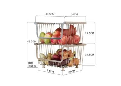 China Multiple Function Kitchen Pull Out Basket For Fruit And Vegetable 195mm Per Layer for sale