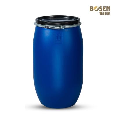 China Cylindrical 120L Water Barrel HDPE Plastic Blue Drum Solid Liquid for sale
