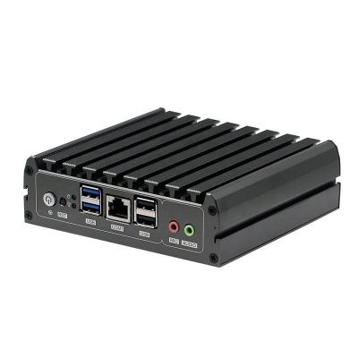 China 2 LAN Firewall Industrial Fanless Mini Pc Quad Cores J1900 E3845 With RJ45 RS232 for sale
