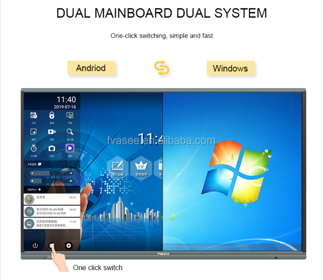 32 43 55 60 65 75 86 98 100 Inch Shopping Mall School Hospital Company Interactive Touch Screen Monitor