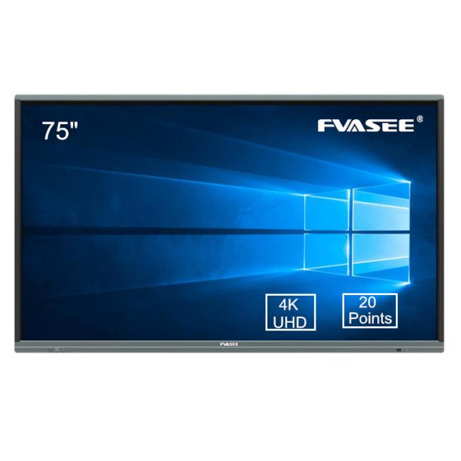 FVASEE IWB 75 Inch 4K Smart White Board Interactive Touch Flat Panel School Meeting Training IFP Machine