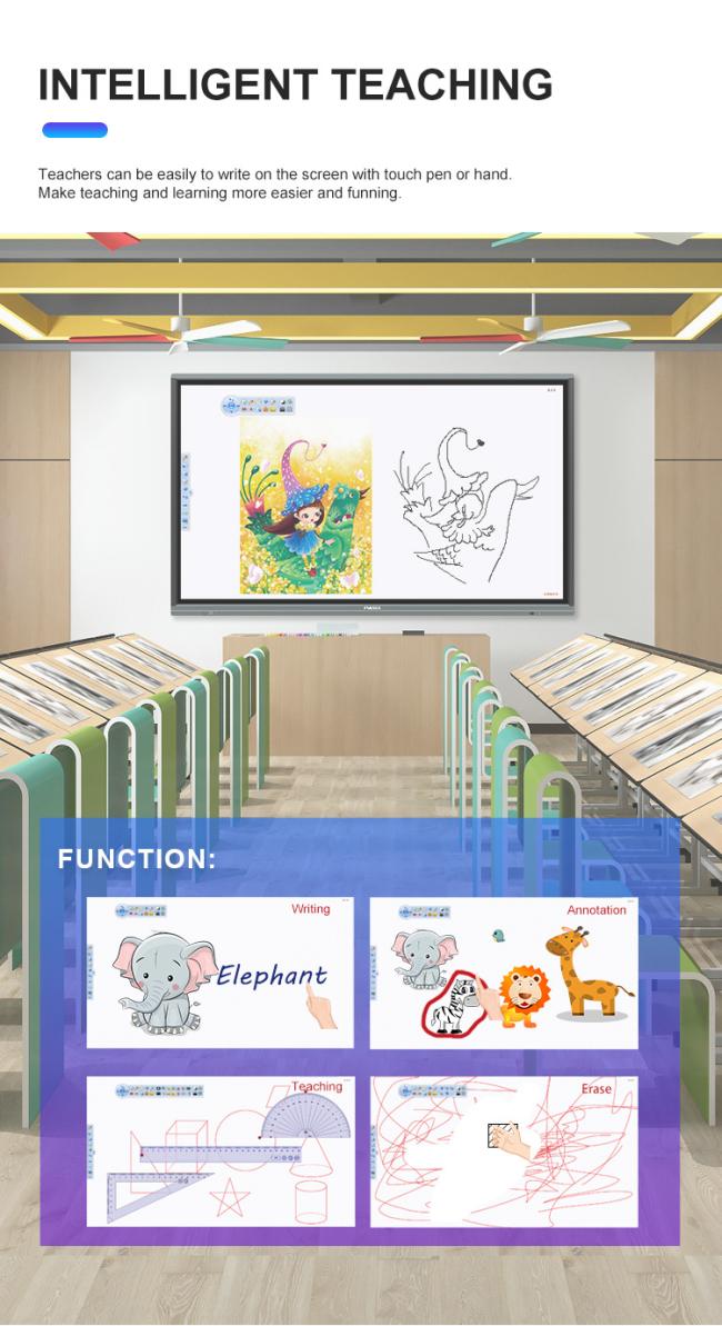 LCD 20 points touchscreen smart board FVASEE OEM Pizarra 65 Inch 4K 32G OPS Computador Smart Board Prices Other Boards