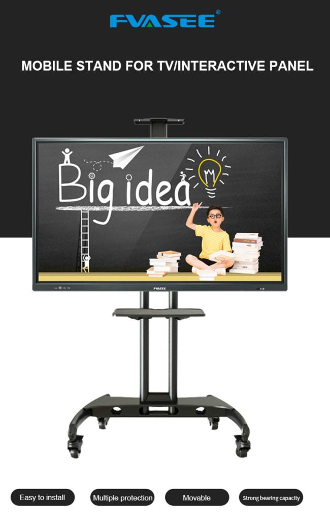 32 42 50 55 60 65 Inch Interactive Display Flat Panel Smart Board TV Mobile Floor Stand