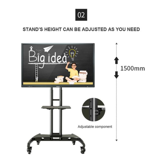 32 42 50 55 60 65 Inch Interactive Display Flat Panel Smart Board TV Mobile Floor Stand