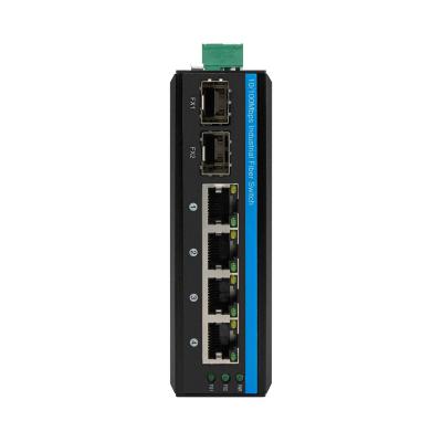 China full duplex 4SFP 6 Port Poe Switch industrial 2RJ45 IEEE 802.3x mini ethernet switch for sale