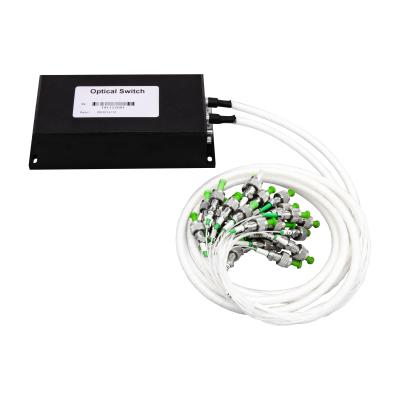 China OSW1×24 RS232 SM MM 850/1310/1550 optical fiber switch for protection Testing of Fiber, Optical Component for sale