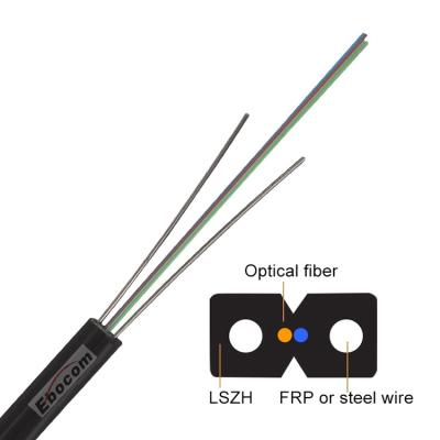 China Outdoor Optical Fiber Drop Cable 1/2/4 Cores GJYXFCH 8 FTTH Self-Support Indoor networking application for sale
