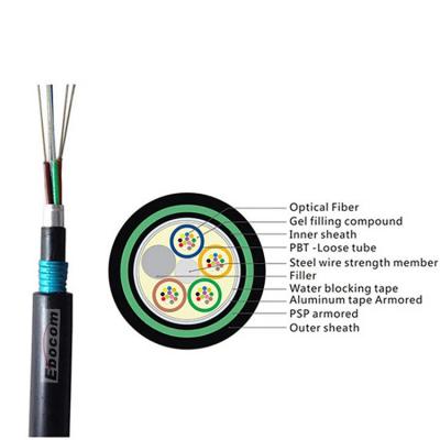 China High quality  GYTA53 Fiber Optic Cable 60 core with G652D strength communication for sale