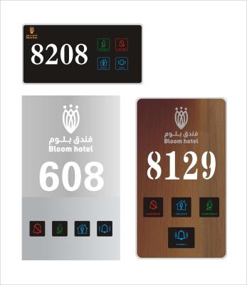 China LED Touch Hotel Room Door Signs DND Switch Neon House Number Signs for sale