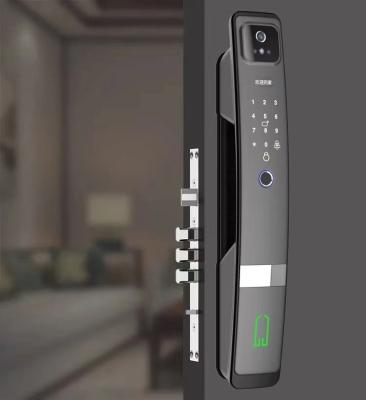 China 6068 Mortise Tuya APP Password Card Fingerprint Electronic Door Lock With Face Camera 6kg for sale