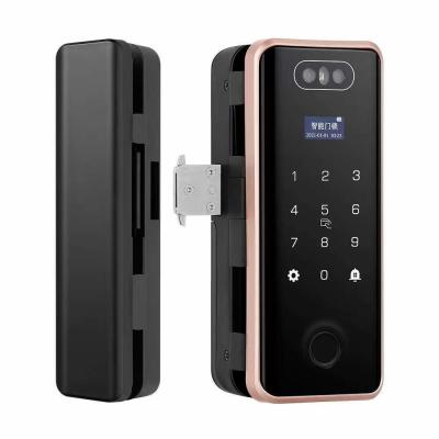 China Glass Face Recognition Door Lock Fingerprint Password Tuya Wifi Lock For Office for sale