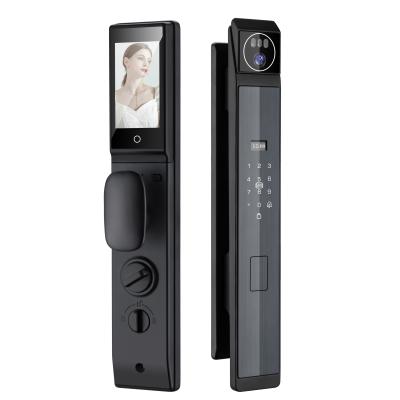 China Aluminum Alloy Video Intercom Door Lock 3D Face ID Recognition Door Lock for sale