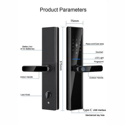 China Black Intelligent Bluetooth Door Lock Remote Electronic Door Locks For Homes for sale