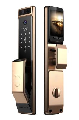 China Champagne Gold Face Recognition Door Lock Intelligent For Office Hotel for sale