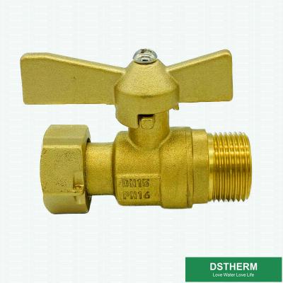 China Elbow Handle Single Union Ball Valve  Male And Female Brass With Male Threaded Connector for sale