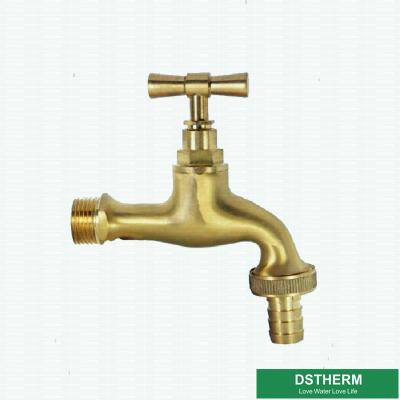 China Brass Color Brass Tap Customized Brand Middle Weight Brass Ball Bibcock Valve for sale