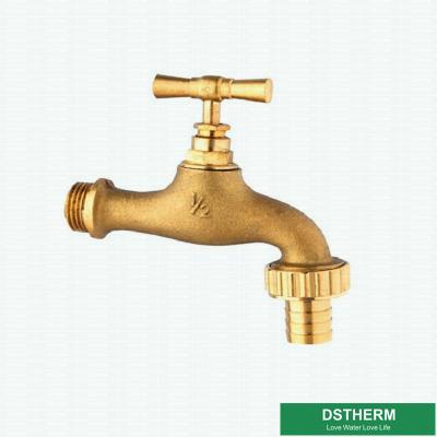 China Original Brass Color Garden Tap Customized Brand Middle Weight Brass Ball Bibcock Valve for sale