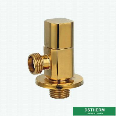 China Luxury Bathroom Accessories Wall Mounted Gold Polish Brass Water Angle Valve With G1/2