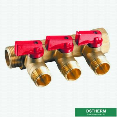 China Two Ways To Six Ways Brass Water Separators Manifolds For Pex Pipe With Ball valves For Hot  Water Supplying for sale