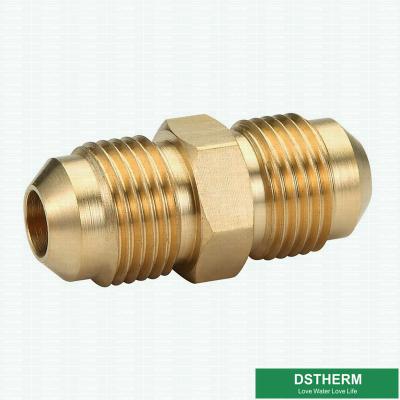 China 45 Degrees Brass Angle Flare Fitting Equal Threaded Union Coupling Pipe Fittings For Gas Use for sale