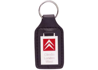 China Custom Key Chains, Car Leather Pocket Keychain with Synthetic Enamel Emblem, Zinc Alloy with Nickel Plating for sale