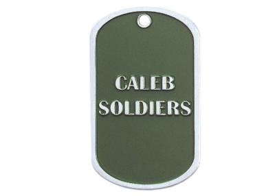 China Caleb Soldiers Personalised Dog Tag Necklaces, Zinc Alloy Custom Military Dog Tags With Nickel Plating for sale