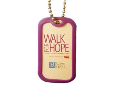 China Custom Made Walk For Hope Dog Tag Chain, Stainless Steel Silk Screen Printing Personalised Dog Tags for sale