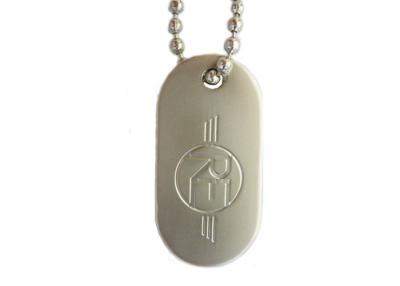 China Brass Stamped Personalized Dog Tag Necklaces, Re Dog Tag With Misty Nickel And Nickel Color Ball Chain for sale