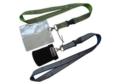 China Silk Screen Printing Lanyard, Luggage Belt Lanyard With Reflection Band, Mobile Strap And Id Holder for sale