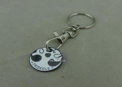 China Hard Enamel Promotional Iron Stamped Trolley Token Keyring Customized for sale