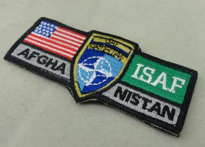 China ISAF Custom Embroidery Patches / Woven America Military Velcro Patches for sale