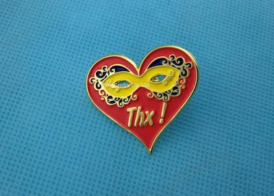 China Personalised Die Casting Soft Enamel Pin , Gold Epoxy Pin Badge Heart Shaped for sale